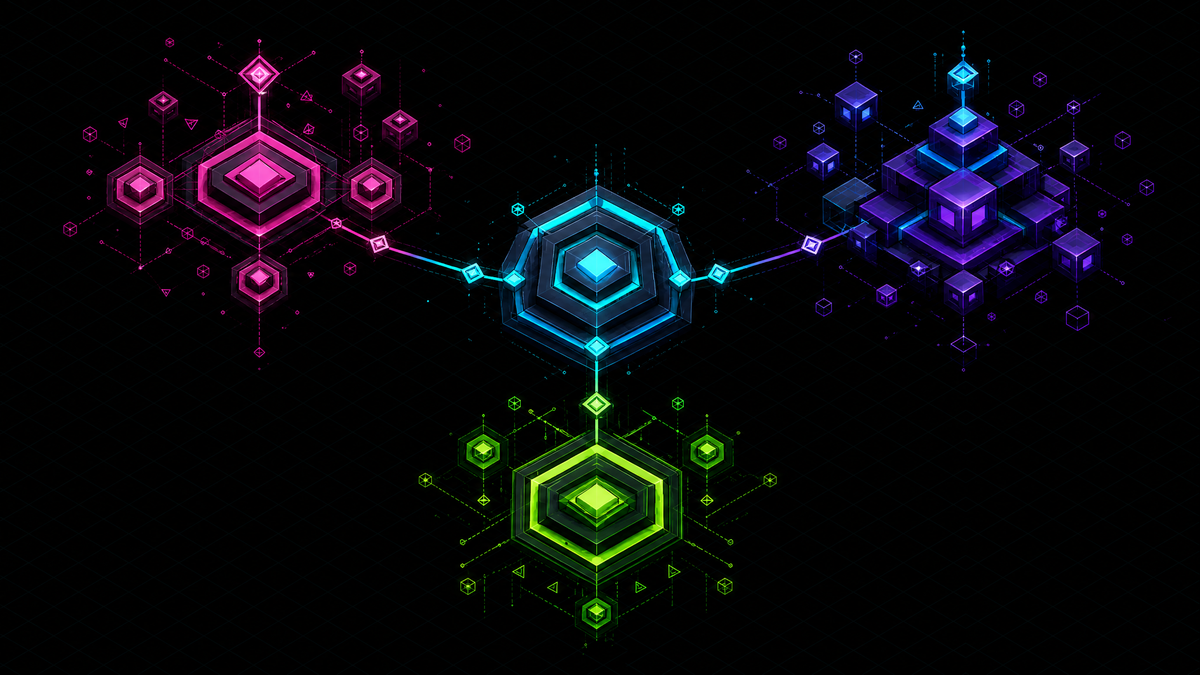 A imagem posiciona a Pencil Games como o núcleo que conecta três frentes de impacto. O ciano representa o laboratório de P&D, estruturado por método e tecnologia; o magenta, a CiviTech e a participação em rede; o violeta, a EduTech e a progressão da aprendizagem; e o verde, a HealthTech e o cuidado baseado em dados. As superfícies sólidas reforçam que jogos sérios são ferramentas concretas de intervenção, não apenas entretenimento.